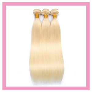 Indische Menschenhaarverlängerungen Großhandel Blonde Gerade 613 # Blonde Helle Farbe Ein Bündel Haarprodukte 10-32 Zoll