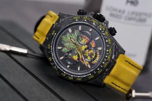 WWF motre be luxe orologio di lusso reloj DE lujo 7750 movimento di temporizzazione fibra di carbonio bifacciale galvanica processo di pellicola ad alta permeabilità orologi da uomo orologi da polso