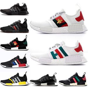 Wholesale nmd r1 men resale online - Brand White Bee Shoes NMD R1 PK Black Atmos Thunder OG Japan Jogging Mens Running Shoes Primeknit Runner Red Marble Womens Sneakers Trainers