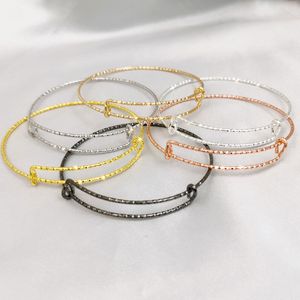 Lady Girl Silver Gold Banhado Amo Ajustável Fio Braceletes Bangle Jewelry Party Party Club Charme Acessórios