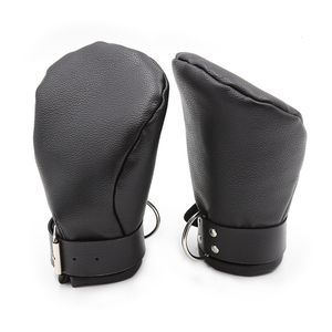 camaTech PU Leather Padded Mittens Soft Puppy Mitts Hand Bondage BDSM Dog Palm Fist Gloves Restraint Aduld Game For Couple Y191207