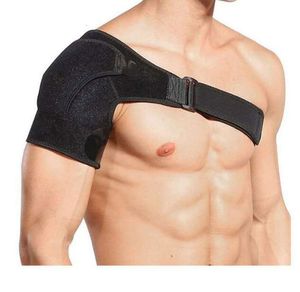 Justerbar andningsbar gym Sportvård Single Shoulder Support Braces Hand Protective Strap Belt Pads för kvinnor och män