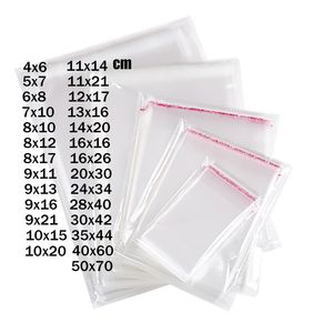 5x7 18x23cm Double layer OPP stickers self adhesive Transparent plastic bag jewelry Retail Packaging bags Gift bag