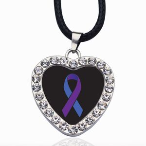 Reumatoïde artritis bewustzijn cirkel charme kristal ronde kleine hanger ketting elegante vrouwen sieraden geschenken