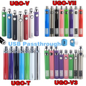 UGO 510 Thread Vape Pen Variable Voltage Preheat Battery Kits EVOD eGo Micro USB Passthrough 650 900 1100 mAh Vaporizer With Charger Fit