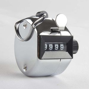 FEDEX DHL Free Shipping 200pcs/lot Metal Stainless Steel 4 Digit Manual Hand Tally Counter Mechanical Palm Click Counter Counters Silver