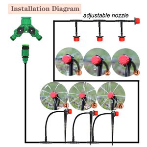 50M-5M Attrezzature per l'irrigazione Sistema di irrigazione a goccia fai-da-te Kit di tubi da giardino per irrigazione automatica con gocciolatori regolabili