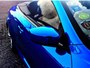 Hochwertige chromblaue Spiegelfolie, dehnbare, glänzende Chrom-Vinylverpackung, Auto-Chromfolie, Luftablassfolie, Aufkleber, 1,52 x 20 m/Rolle
