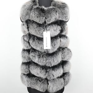 Real Fur Coat Winter Women 70cm Vest Coats Short Natural Coat Jacket