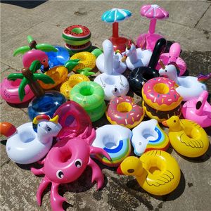 Novel Games Beach Floats Drinks Cup Holder Swimming Water Fun PVC Uppblåsbara Support Cups Coasters Baby Bath Toys