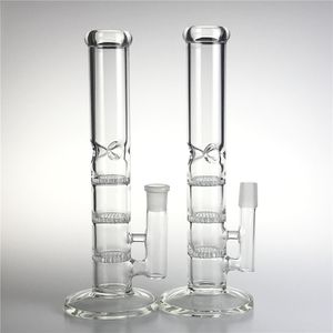 Pipa ad acqua Bong da 10,5 pollici con 3 Honeycom Clear Thick Pyrex Beaker Recyler Heady Glass Dab Rigs Bong 18mm per fumare