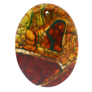 Multicolor oval unique pattern agate stone pendant accessories wholesale