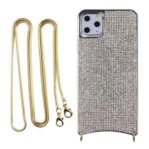 Crossbody Flash Drilling Fodral för iPhone 13 12 11 Pro XR XS Max Luxury Women Bling Glitter Rhinestone Phone Protect Cover Shock Fast Anti-Drop Dropshipping