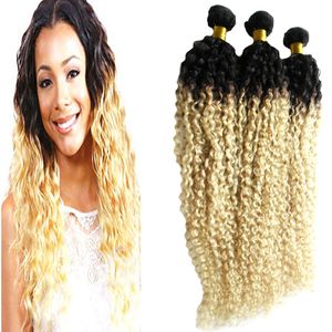 Kinky Curly Coily Brasilian Hair Weave Bundlar Remy Human Hair Extensions 3 Bundles Dubbel Machine Weft 100% Remy Human Hair Weave
