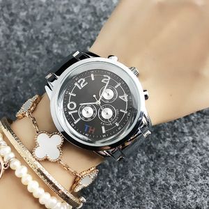 Мода Марка наручные часы для женщин Девушка 3 Dials стиль стальной металлической группы кварцевых часов TOM 08