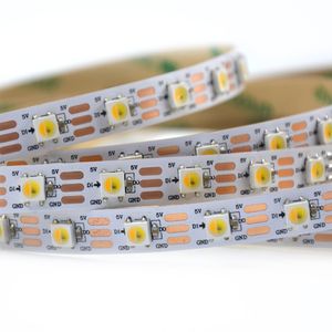 5M SK6812 WWA (Sıcak Beyaz/Soğuk Beyaz/Amber) 60leds/piksel/m 3 in 1 5050 SMD LED Strip Programlanabilir Adresable Beyaz PCB IP30 IP65 IP67