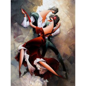 Wholesale tango paintings for sale - Group buy Tango Argentino oil painting abstract hand painted lady artwork paintings for living room wall decor