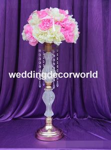 背の高いクリスタルアクリルの花の立場の花の花瓶テーブルの中心的な結婚式の装飾の装飾519