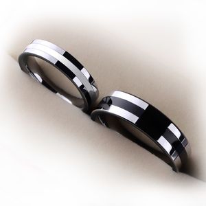 New Arrival Black And White Lovers Ring,tungsten Ring,weeding Ring For Men And Women J190715