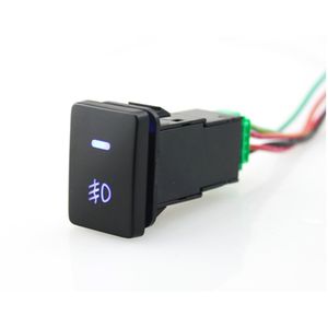 Niebieska dioda LED 5 pinów Parking Lights Push z przełącznikami przeciwmgłowymi Przełącznik z przewodem złącza do stylu TOYOTA 20 * 32 mm