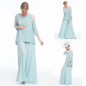 2021 Mãe elegante da noiva vestidos jóias mangas compridas chiffon vestidos de noite personalizados comprimento do chão plus tamanho casamento vestido convidado