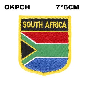 Bandeira da África do Sul Bordado ferro no patch bordado patches emblemas para roupas PT0136-S