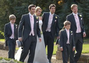 Cinza Tailcoat Noivo Smoking Pico Lapela Um Botão Men Wedding Dress Melhor Popular Homens de Negócios Prom Collective Suit (Jacket + Pants + Tie + Vest) 3