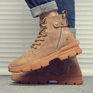 Hot Sale-ush quente retro couro de alta topo Europeu e tendência vermelho net americano versátil de ferramentas Martin botas