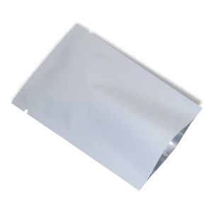 200 teile/los Matte Weiß Mylar Folie Vakuum Verpackung Beutel Oben Offenen Heißsiegel Aluminium Folie Taschen Süßigkeiten Snack Pack Probe lagerung Tasche