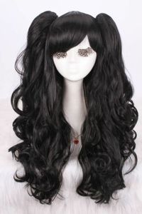 Rozmiar: Regulowane peruki syntetyczne Wybierz kolor i styl Wigs Falisty Kręcone Długi Klips na 2 Ponytails Cosplay Wig Anime Women Włosy