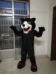 Real Pictures Deluxe Black Bear Mascot Kostym Mascot Cartoon Vuxen Storlek Gratis frakt