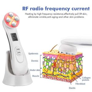Portatile RF Photon LED Ringiovanimento della pelle EMS Mesoterapia Elettroporazione facciale a radiofrequenza per la cura della pelle Rafforzamento della pelle
