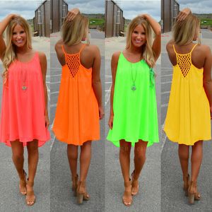 Lu Lu Lemens Casual Dresses Sexy Women Summer Sleeveless Evening Dance Party Beach Short Chiffon Mini Dress Ladies Loose Clothing Apparel