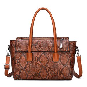 HBP Handbags fashion ladies bag shoulder snakeskin pattern outdoor sports travel light large capacity(brown)