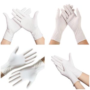 Disposable powder free granular white nitrile gloves household sanitary cleaning gloves household stain resistant gloves T3I5776