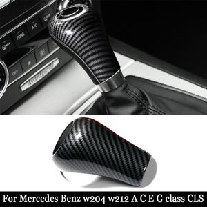 For Mercedes-Benz w204 w212 Carbon Fiber Interior Gear Shift Cover car stickers and decals styling For A C E G class CLS accessories