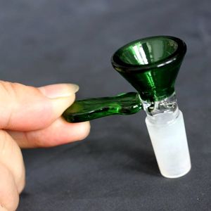 New Green Bowl With Handle For Bong Hookahs High Quality Male 14.5mm 18.8mm Joint for Bongs Smoking In Stock Free to us