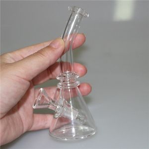 Mini Glass Bongs Dab Rigs vattenpipa 10mm Honskarv med Glasskål liten Bubbler Bägare Bong Vattenpipor Oljerigg