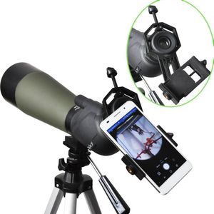 双眼単眼スポッティングスコープ望遠鏡と顕微鏡と互換性のあるAl携帯電話アダプターマウント iPhone Sony Samsung Moto
