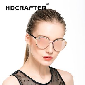 Luxary-ladies cat eye sunglasses women brand designer sun glass for female fashion alloy mirrored eyewear woman Gafas de sol mujer