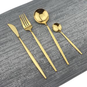 Metal espelho de ouro Aço Inoxidável 304 ocidental Dinnerware Set Faca, Garfo, Colher Talheres Louça Set Wedding Star Hotel Uso