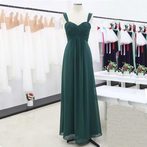 Neue Frauen Plissee Brautjungfer Kleider Elegante Zwei Träger Hohe Taille Lange Formale Hochzeit Party Kleider für Vestido Brautjungfer Kleid