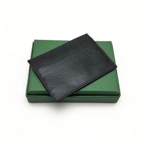 Wysokiej jakości etui na karty kredytowe dla mężczyzn i kobiet klasyczne mini etui na karty bankowe mały wąski portfel z pudełkiem