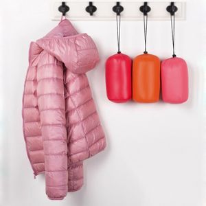 후드 여성 겨울 자켓 코트 울트라 라이트 화이트 오리 모피 다운 재킷 슬림 여성 폭격기 휴대용 코트 핑크 블랙