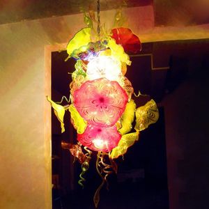 Murano avizeler çiçekler aydınlatma plakaları ile led ışıkları kaynak oturma odası mobilya ağız üflemeli cam avize ışık armatürleri