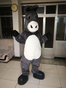 high quality Real Pictures Gray donkey mascot costume Adult Size free shipping