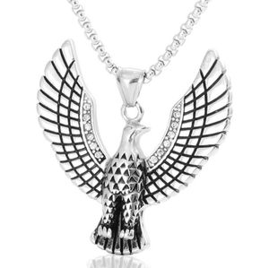 Collana con pendente a forma di piccione in acciaio al titanio, regalo da uomo con ciondolo a forma di colomba della pace in acciaio inossidabile con diamanti