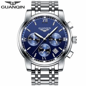 Relogio Masculino Guanqin Mens Horloges Topmerk Luxe Mode Business Quartz Horloge Mannen Sport Full Steel Waterproof Polshorloge