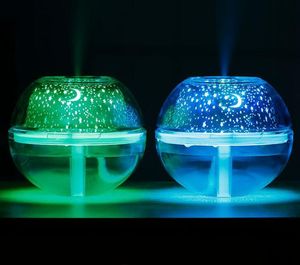 Nawilżacz Mgła USB Star / Moon Projekcja LED Night Lampa Light Aroma Dyfuzor nawilżacz powietrza do domu biurowego pulpitu 500ml