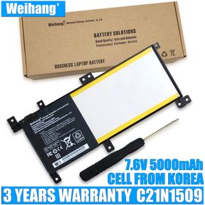 Korea Cell 5000mAh 38Wh 7.6V Weihang C21N1509 Laptop Battery For ASUS X556UA X556UB X556UF X556UJ X556UQ X556UR X556UV